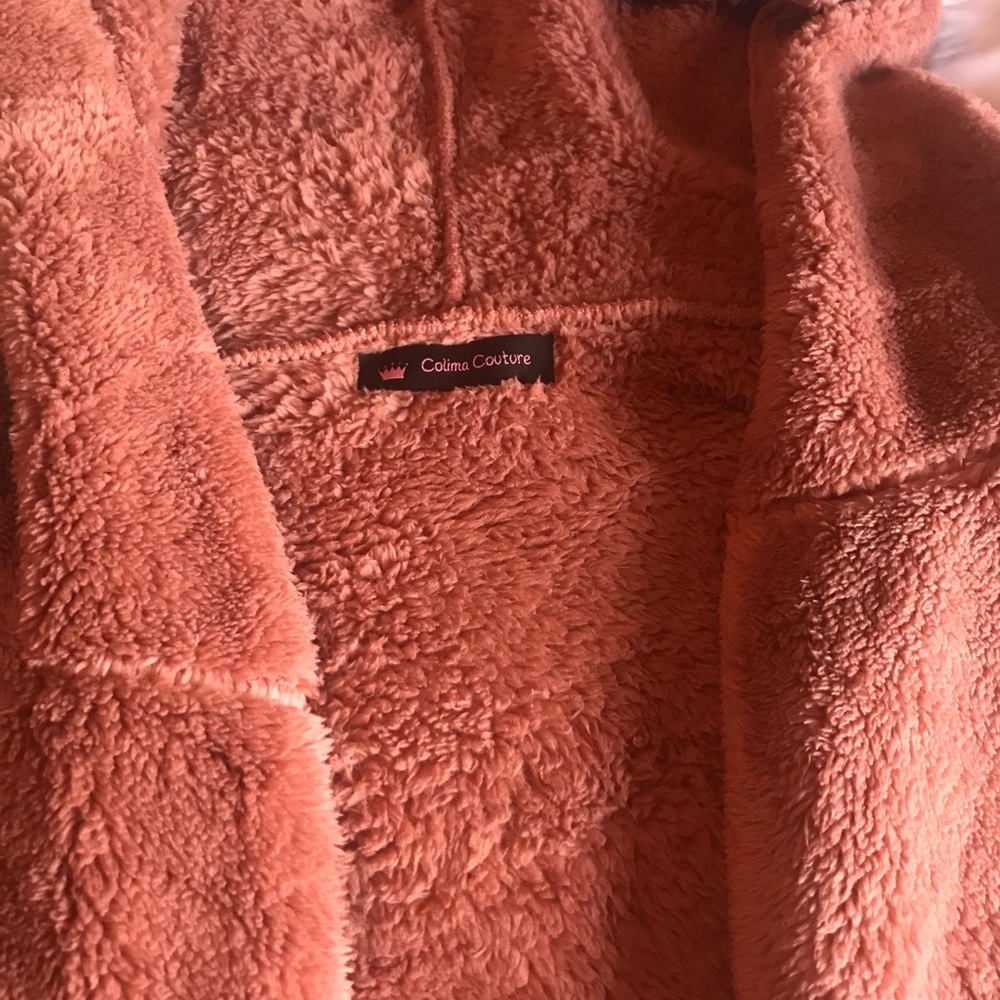 Last one! Rose Sherpa teddy hooded Jacket - Picture 3 of 5